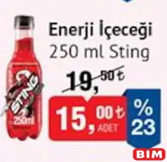 STİNG ENERJİ İÇECEĞİ 250 ML fiyat ve kampanya bilgisi